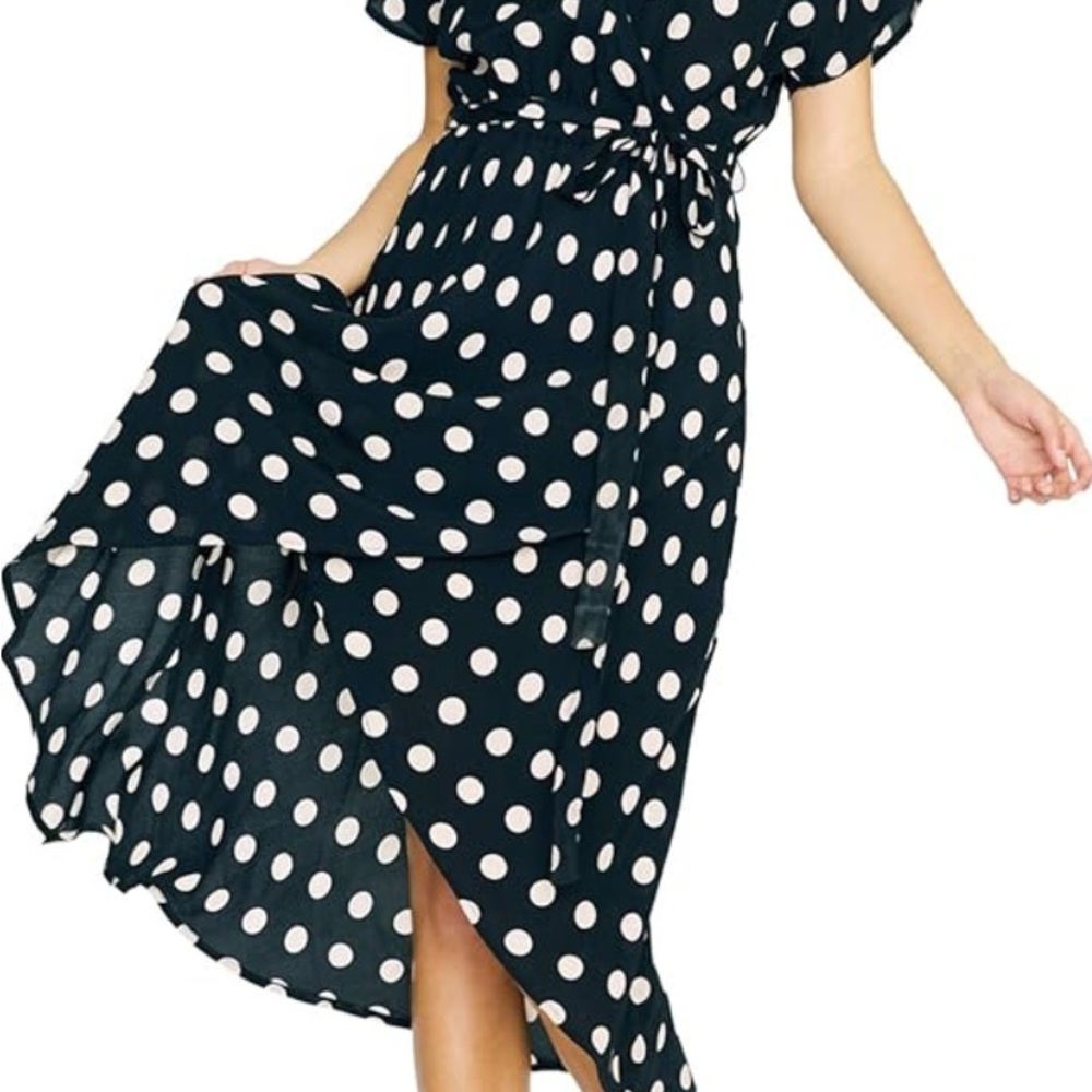 Target Black and White Polka Dot High Low Dress
